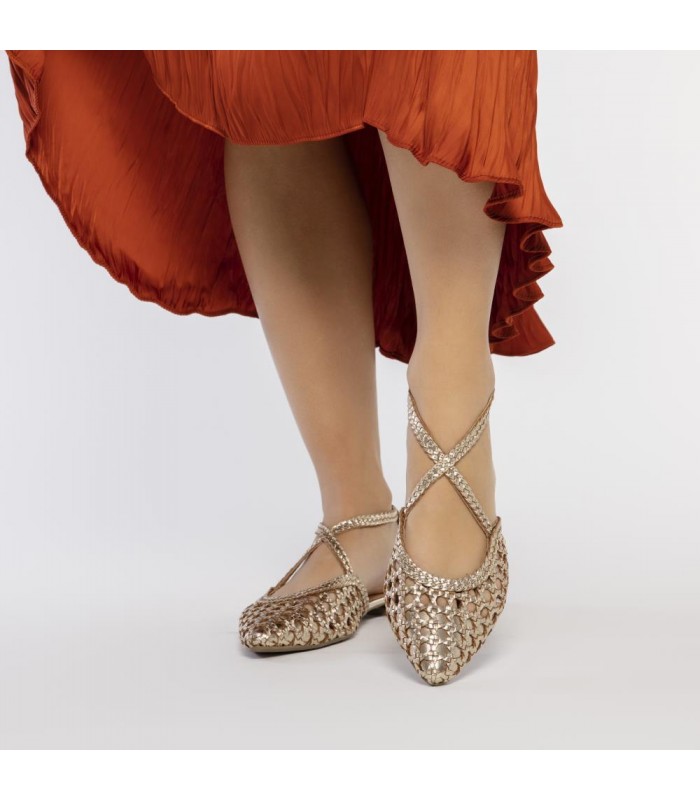 Zapato de vestir trenzado de color platino para mujer GIOSEPPO 71180