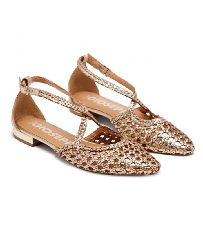Zapato de vestir trenzado de color platino para mujer GIOSEPPO 71180