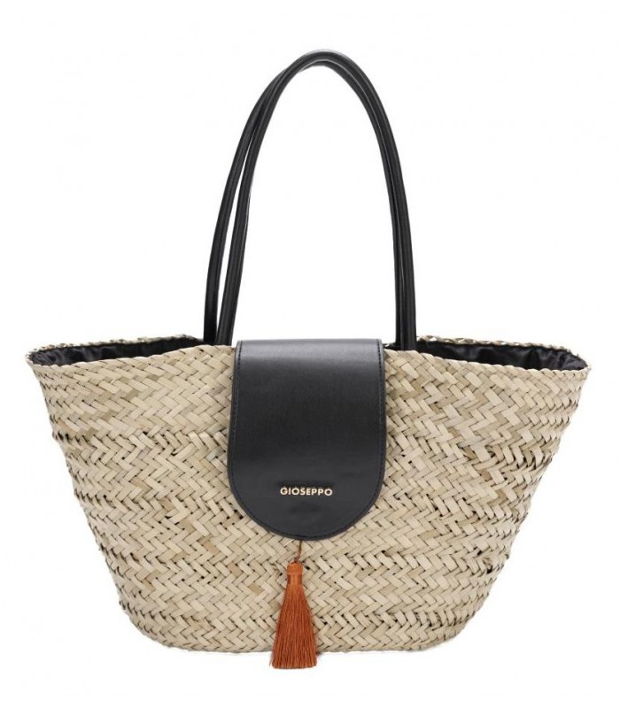 Bolso de rafia combinado con negro para mujer GIOSEPPO 75495M