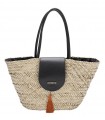 Bolso de rafia combinado con negro para mujer GIOSEPPO 75495M