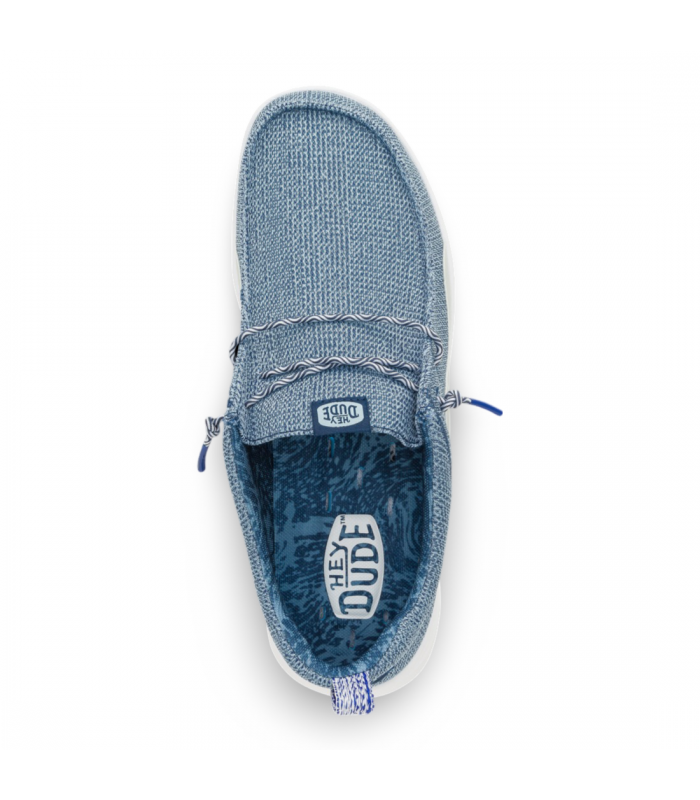 Zapato estilo Wallaby de color celeste para hombre HEYDUDE WALLY HEY2O MESH