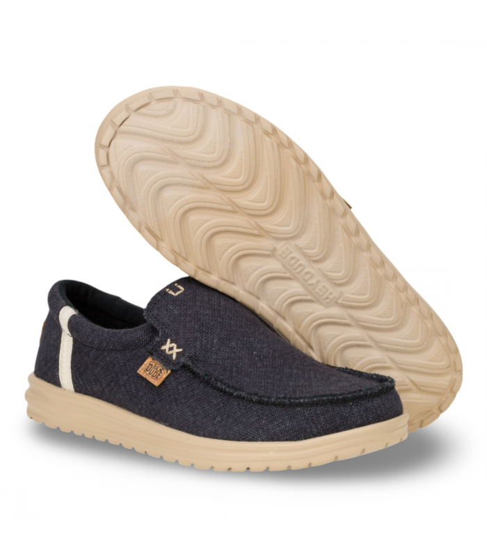 Zapatos sin cordones estilo Wallaby de color azul marino para hombre HEYDUDE MIKKA JUTE