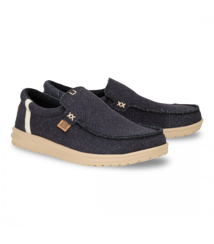 Zapatos sin cordones estilo Wallaby de color azul marino para hombre HEYDUDE MIKKA JUTE