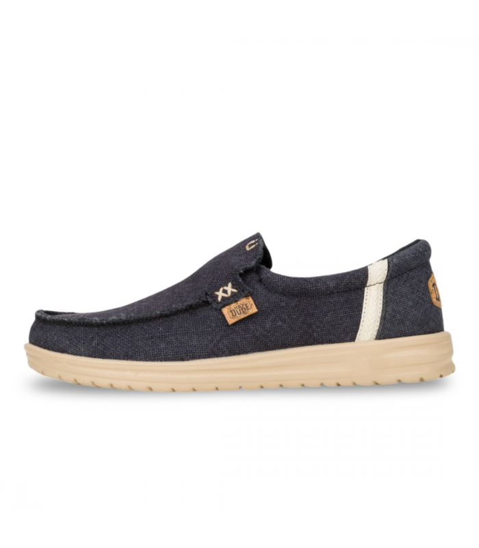 Zapatos sin cordones estilo Wallaby de color azul marino para hombre HEYDUDE MIKKA JUTE