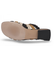 Sandalia trenzada para mujer en hielo, camel y negro Angel Alarcón 25115