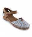 Sandalia blanca cuña velcro Erase 383-176
