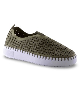 Zapato calado en color kaki para señora WALK & FLY AD9938