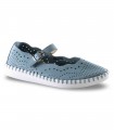 Zapato estilo Mercedes en color azul petróleo para señora WALK & FLY HI9933