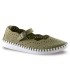 Zapato estilo Mercedes kaki para señora Walk & Fly HI9933