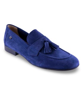 Mocasín azul marino borlas Luis Gonzalo 8144