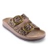 Sandalia de dos hebillas en serraje leopardo para mujer FANTASY SANDALS DESPOINA