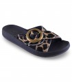 Sandalia de color negro para mujer con corte animal print FANTASY SANDALS NATALIE