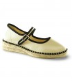 Alpargata hielo con detalles negros Salvi 187-002