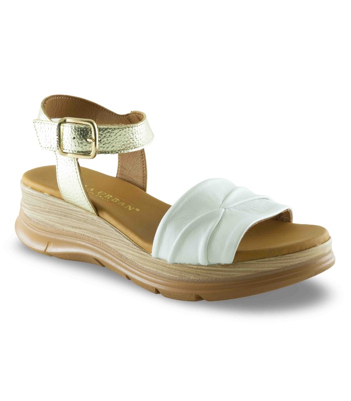 Sandalia blanca plataforma Paula Urban 24736