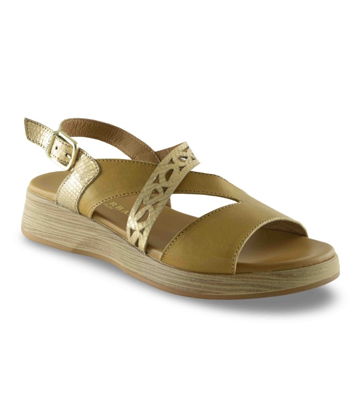Sandalia cuero platino Paula Urban 30723