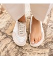 Zapatillas barefoot mujer en rejilla color crema El Naturalista N5914
