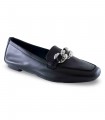 Mocasín negro para señora Reqins Hilda Piel Negro