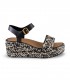 Sandalia de plataforma de color negro para mujer Woven FLIPFLOP