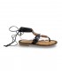 Sandalia plana para mujer en negro con detalles en carey Janet & Janet J260