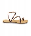 Sandalia negra con animal print leopardo Nicolas Lainas 863 T