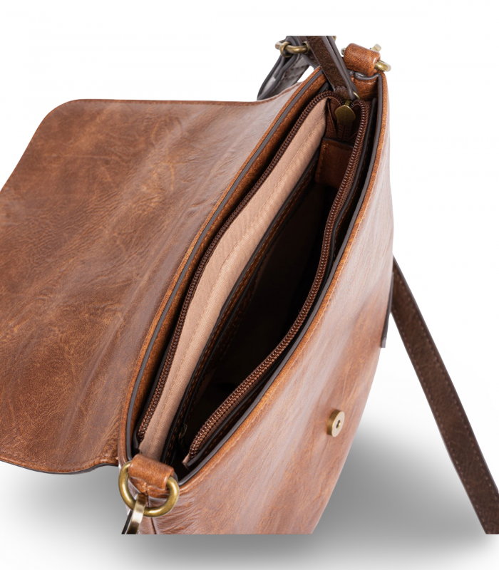 Bandolera satchel color cuero Matias Salva 00020972