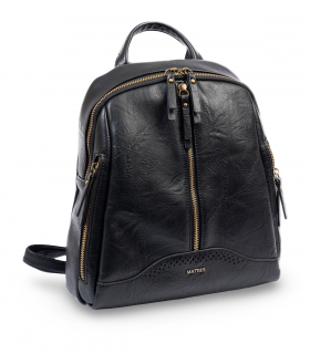 Mochila negra detalle dorado Matias Salva 00020978