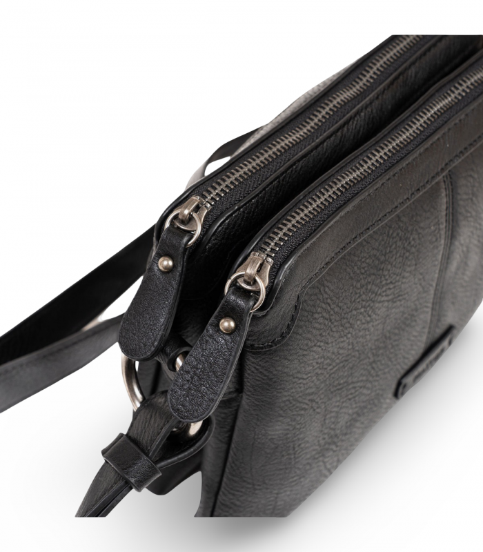 Bandolera negra con cremalleras Matias Salva 00020190