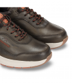 Fluchos F2069 kaki. Deportivo impermeable de piel en color kaki con cordones y estilo outdoor urbano