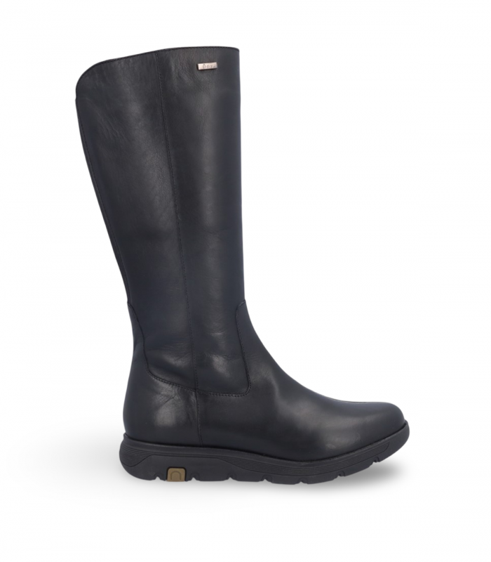 Nature N159 negro. Bota alta de piel lisa negra con caña clásica, básica para invierno