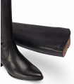 Wonders D2003. Bota negra alta en piel Isy con tacón ancho cómodo, elegante y versátil