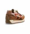 Cetti 1375. Sneaker en cuero con estrella naranja y estilo original