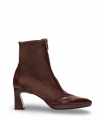 Hispanitas HI254186. Botín marrón medio con cremallera y tacón cómodo para looks de invierno