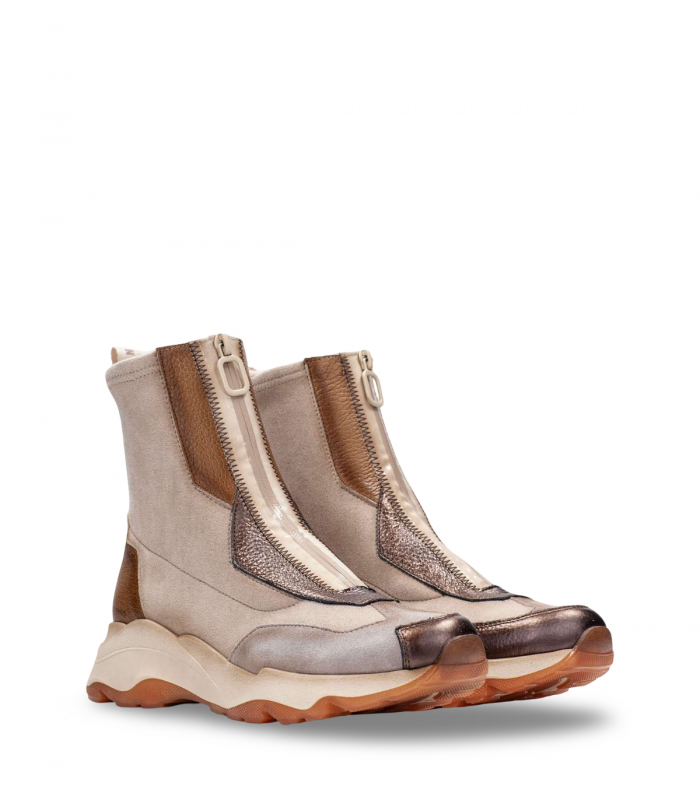 Hispanitas CHI254321. Bota alta tipo sneaker beige con diseño robusto