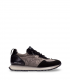 Hispanitas HI254209. Sneaker negra y topo en piel velour y nylon metal