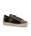 Cetti 1342. Sneaker negra con glitter y estampado animal print con aire rebelde