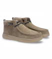 Botines taupe con cordones. Piel serraje.