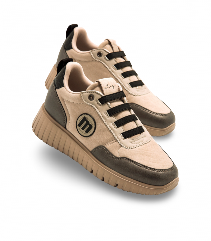 Deportivo taupe Mustang C58542 AFELPADO mujer – cordones elásticos