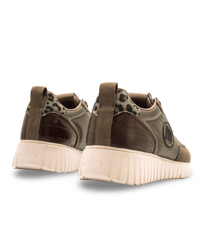 Mustang 60886. Deportivo casual plomo tabaco, cordones elásticos