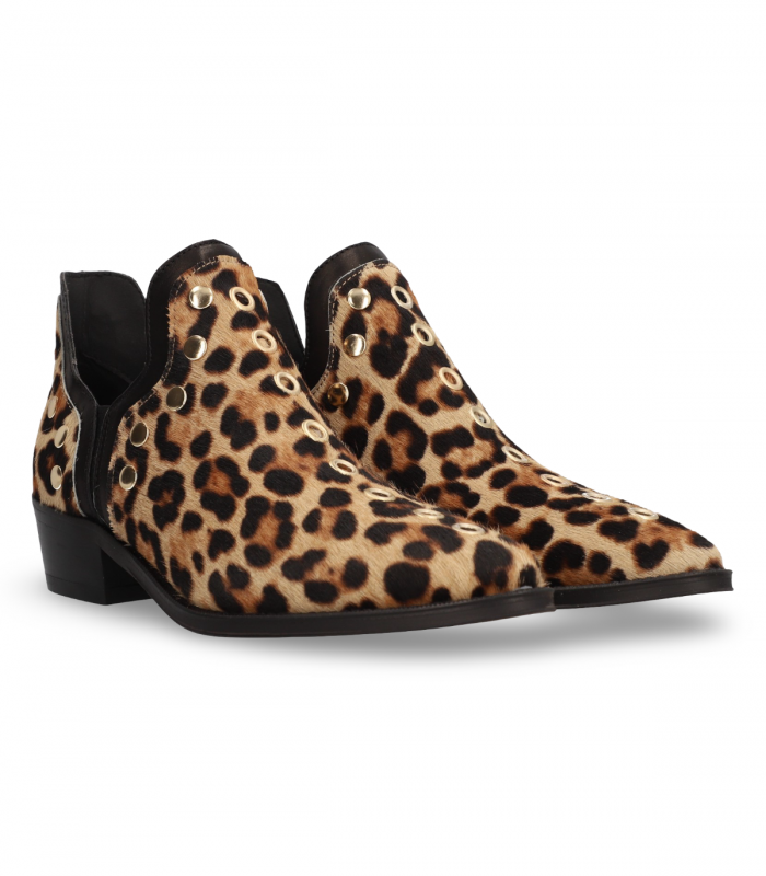 Botín leopardo con tacón cómodo Alpe 2551 mujer