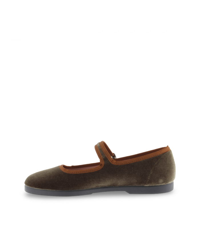 Merceditas terciopelo kaki con hebilla Victoria 1080123