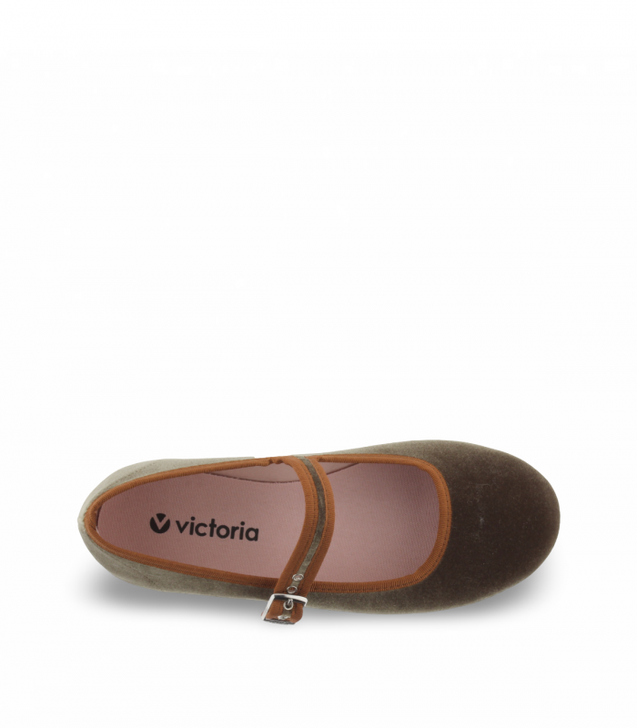 Merceditas terciopelo kaki con hebilla Victoria 1080123