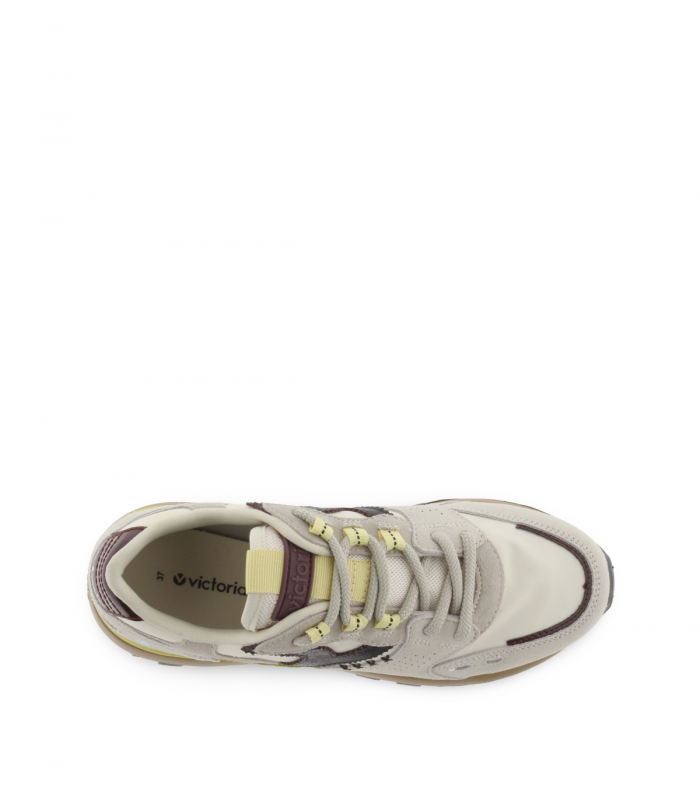 Zapatilla beig con suela amarilla Victoria 1156112 mujer