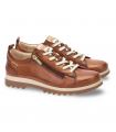 Zapatos cordón brandy de Pikolinos para mujer con cremallera lateral.