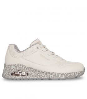 Zapatilla blanca con animal print SKECHERS 155412 Uno Safari Time