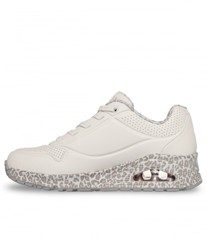 Zapatilla blanca con animal print SKECHERS 155412 Uno Safari Time