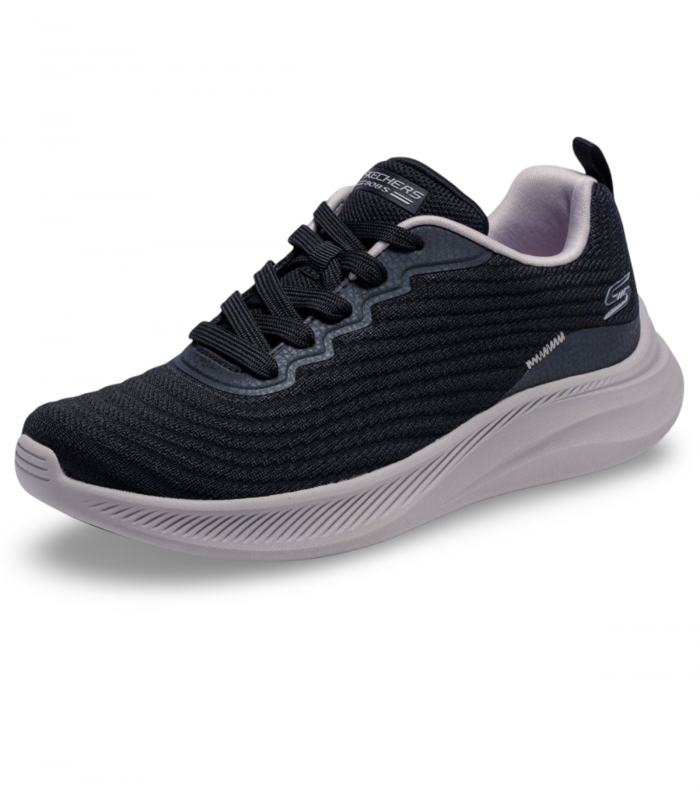 Zapatilla casual negra con detalles lilas SKECHERS 117731 BOBS Moda Flex Mellow Dawn