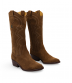 Valverde DKT87 cuero. Bota western con bordados y tacón medio. Estilo country para otoño