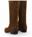 Valverde DKT87 cuero. Bota western con bordados y tacón medio. Estilo country para otoño