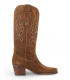 Valverde DKT94 cuero. Bota vaquera alta con bordados. Perfecta con vestidos o pantalones