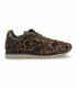 Cetti 848. Sneaker en piel leopardo con suela dentada y estilo atrevido